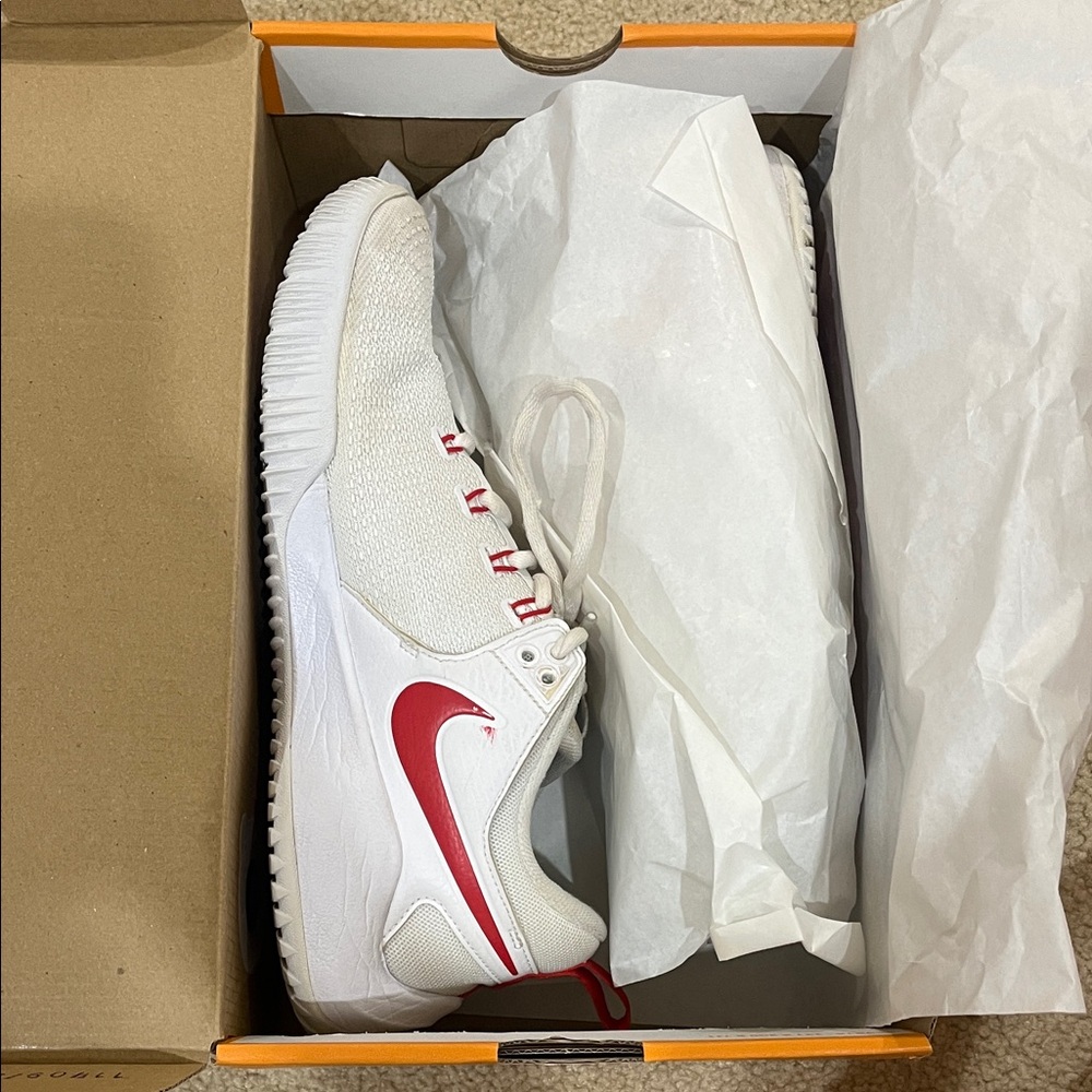 Nike White and Red Gym Shoes